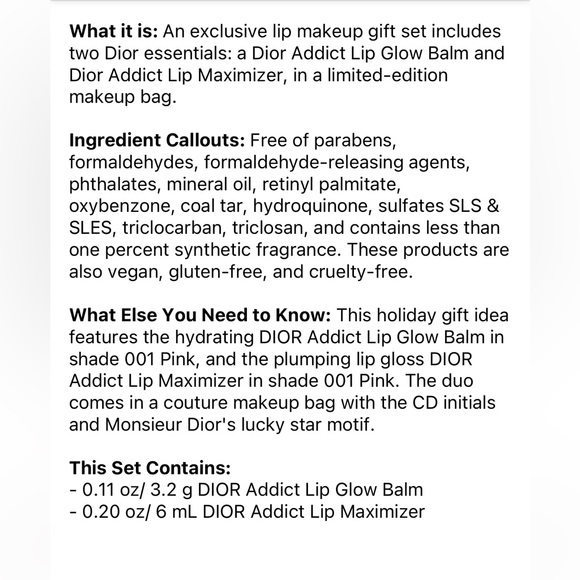 Dior Lip Balm & Gloss Set - Pink and Gold - Picture 15 of 15